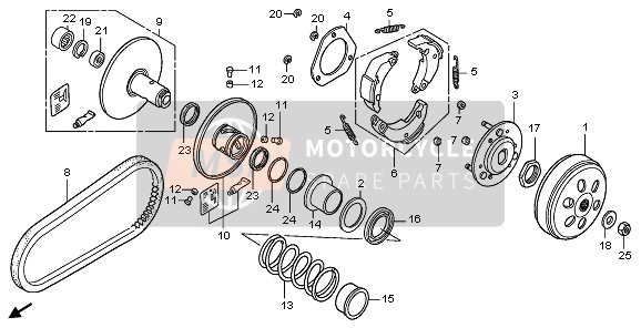 Honda FES125A 2009 Viso guidato per un 2009 Honda FES125A